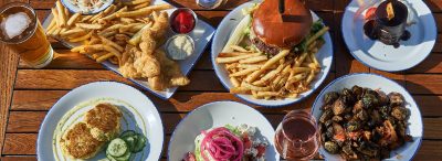 Several plated meals at Wayfarer Restaurant and Lounge